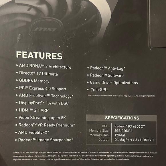 MSI MECH 2X AMD Radeon RX 6600 with Dual Fans - Picture 6 of 6